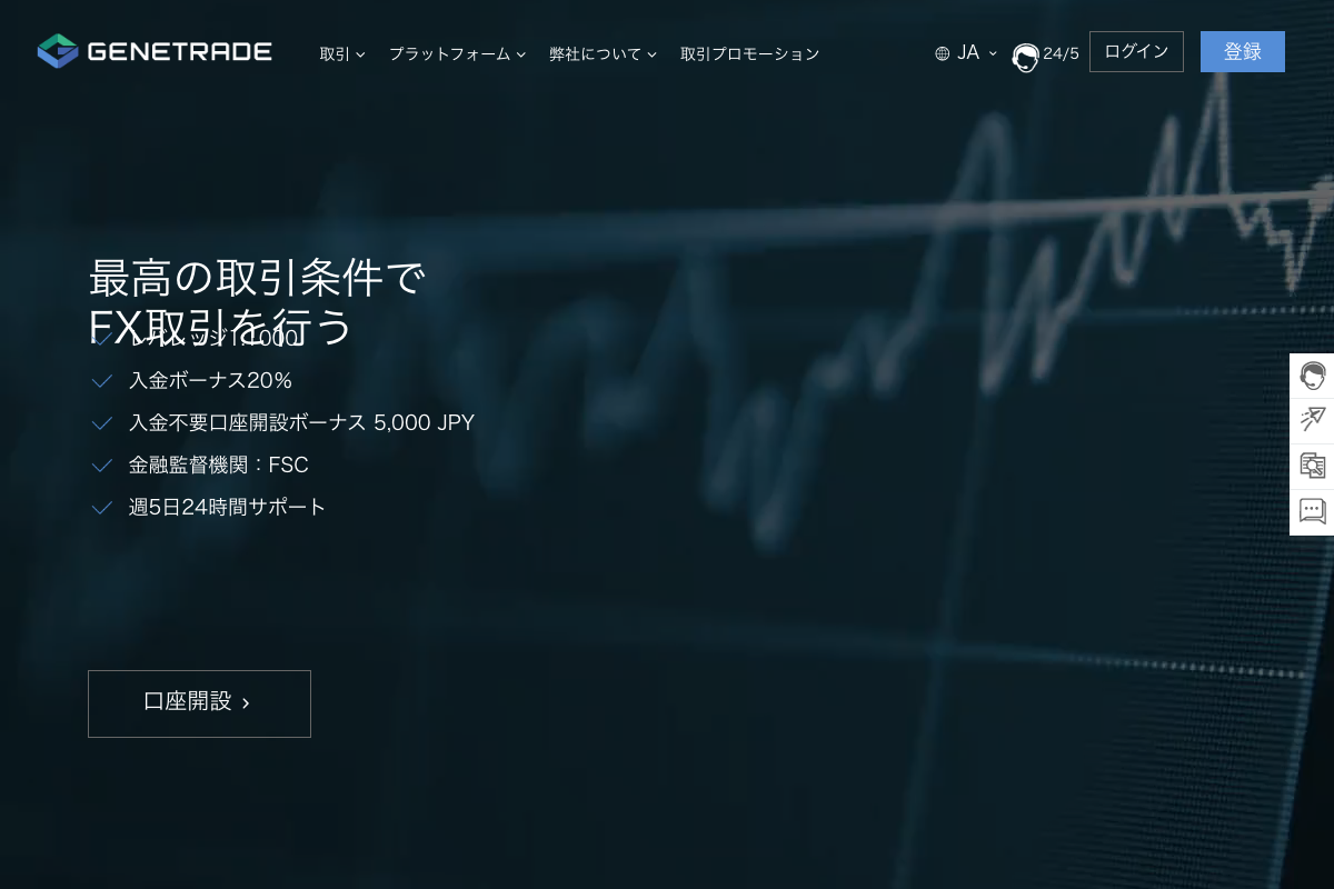 海外FX入金ボーナスランキング13位・GeneTradeの公式サイト