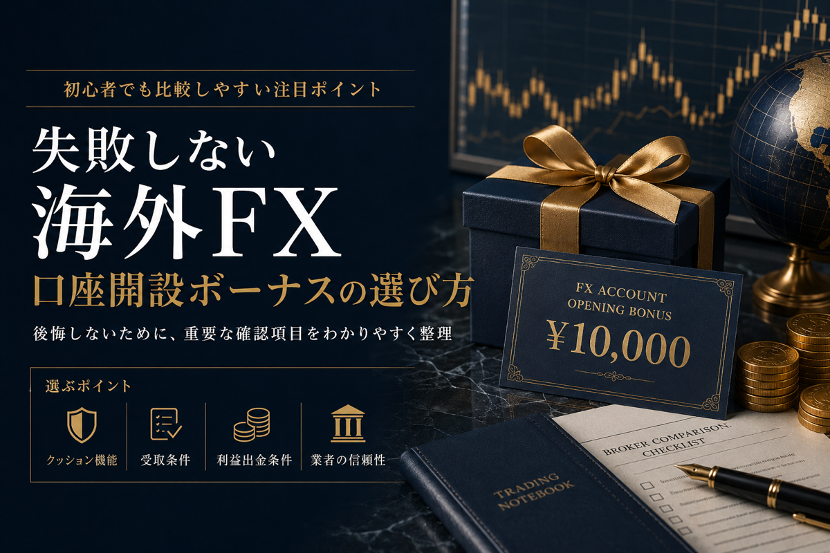 失敗しない海外FX口座開設ボーナスの選び方