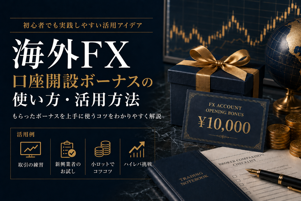 海外FX口座開設ボーナスの使い方・活用方法
