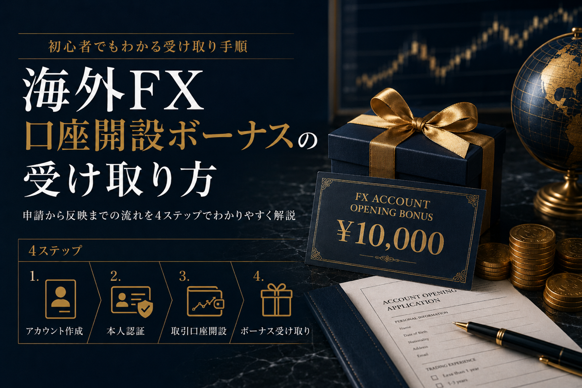 海外FX口座開設ボーナスの受け取り方