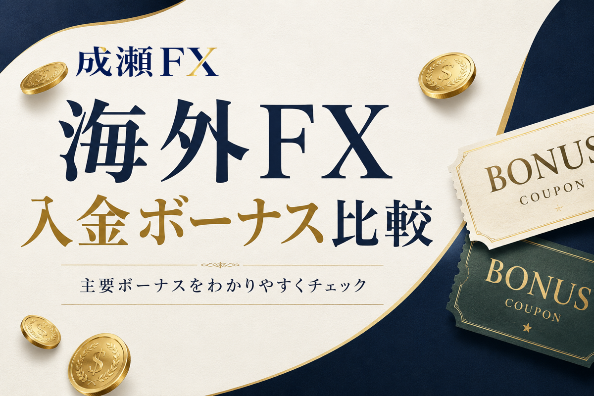 海外FXの入金ボーナスおすすめ比較【2026年8月最新】