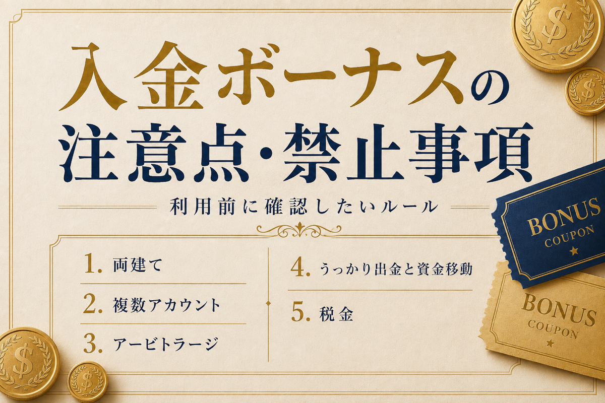 入金ボーナスの注意点・禁止事項
