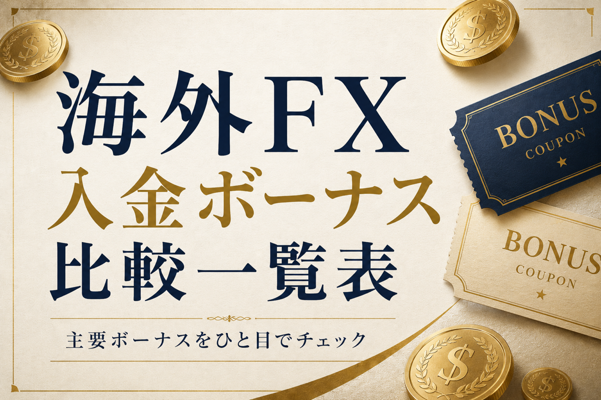 海外FX入金ボーナス比較一覧表