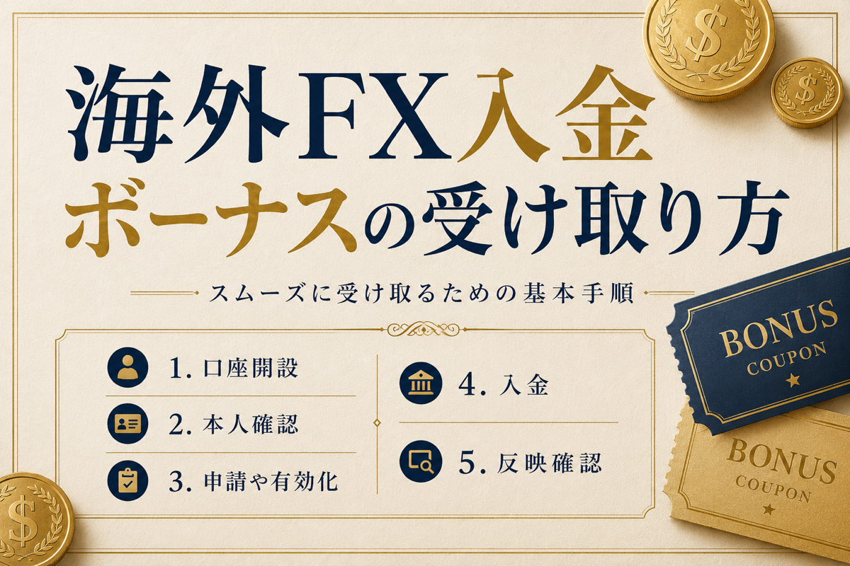 海外FX入金ボーナスの受け取り方