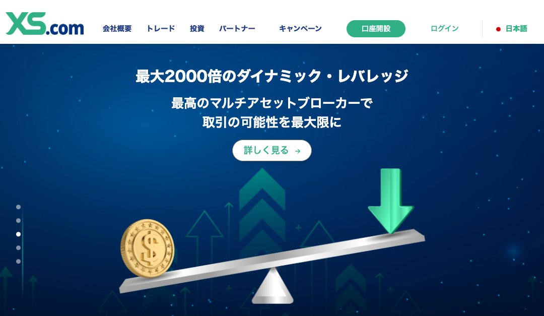 海外FX口座開設ボーナスランキング10位・XS.comの公式サイト